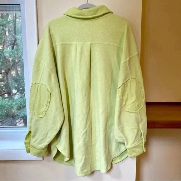 Free People Ruby Jacket Shacket Oversized Fleece in Light Green Yellow Medium - Picture 6 of 8